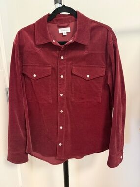 Evereve Arli Shirt Medium Red Merlot Burgundy